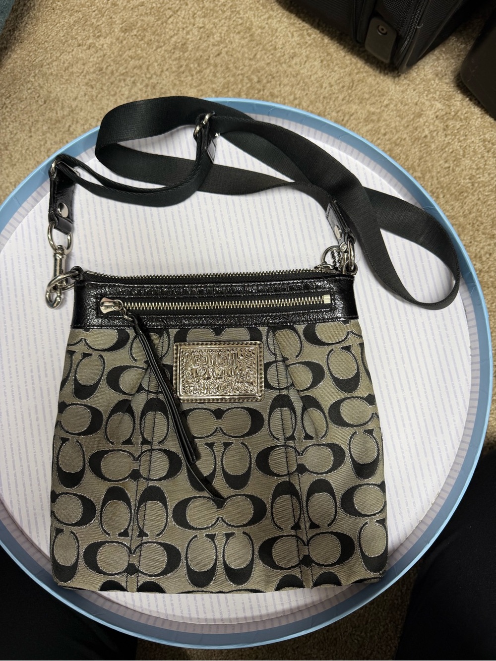 Coach Poppy Signature Crossbody with Silver Hardware Y2K era